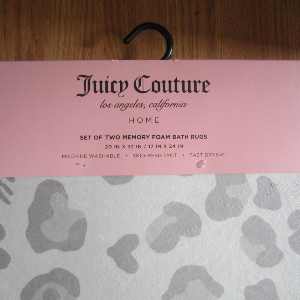 Juicy Couture Set of 2 Memory Foam Bath Rugs Cheetah Animal Print - Picture 2 of 4
